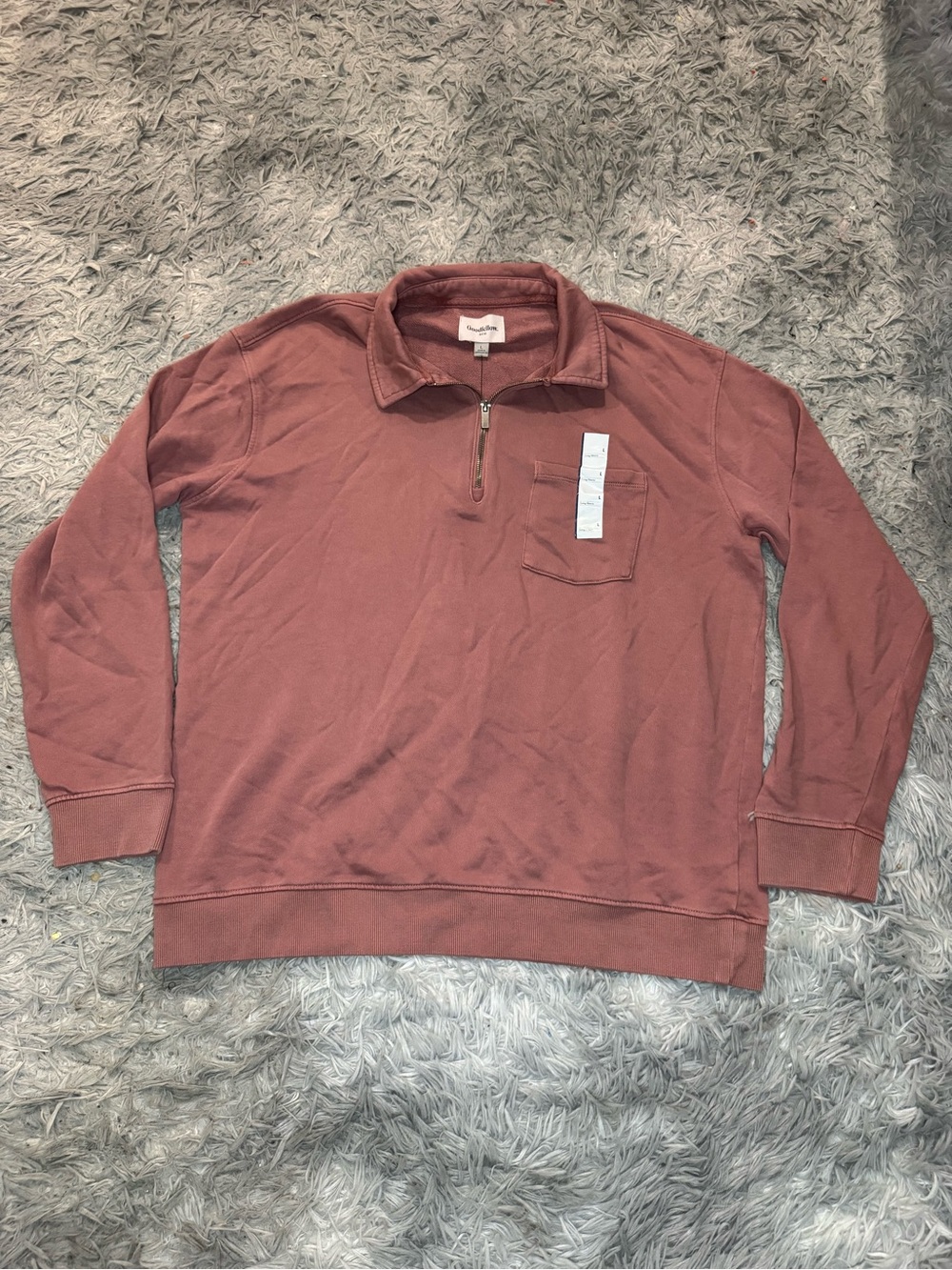 Goodfellow & Co Men’s Vintage Quarter Zip Sweater - Berry Pink Size Large NWT